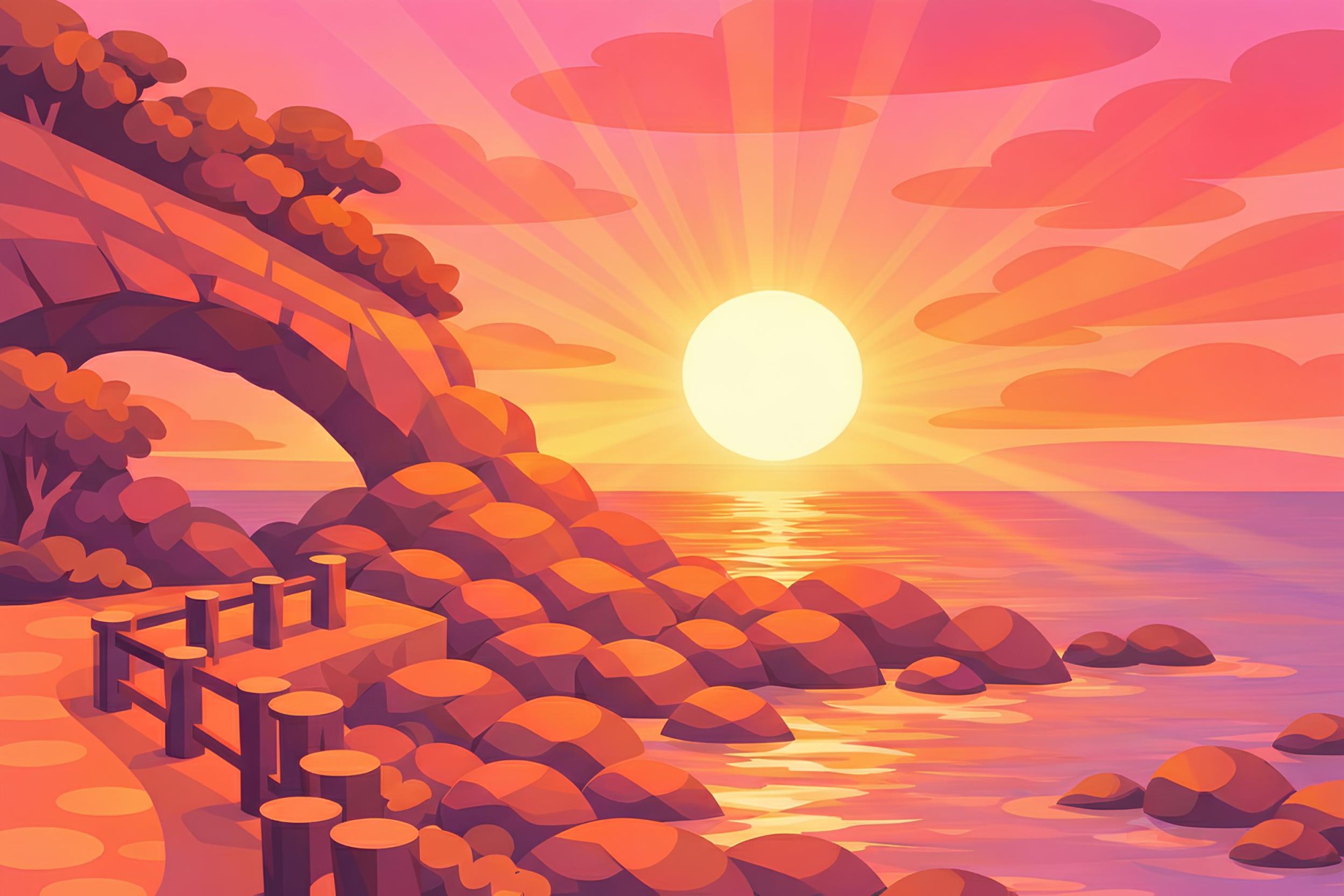 はっきり夕日が見られそう