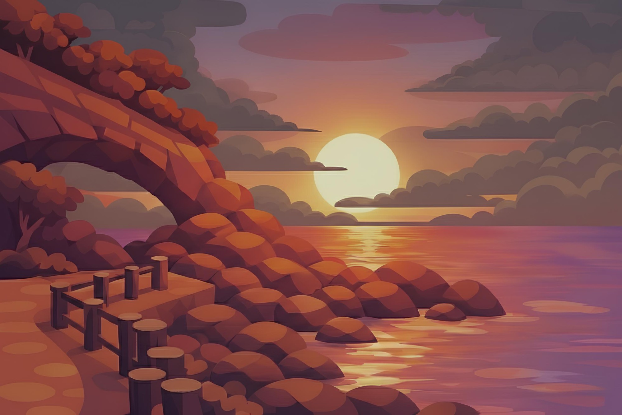 おそらく夕日が見られそう